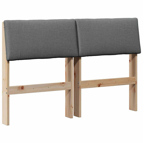 vidaXL Upholstered Headboard Dark Grey 120 cm Solid Pine Wood