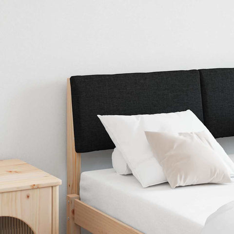 vidaXL Upholstered Headboard Black 120 cm Solid Pine Wood
