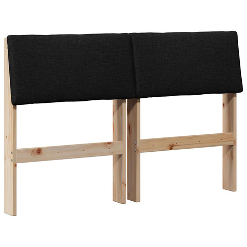 vidaXL Upholstered Headboard Black 120 cm Solid Pine Wood