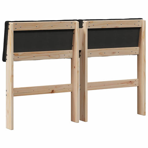 vidaXL Upholstered Headboard Black 120 cm Solid Pine Wood
