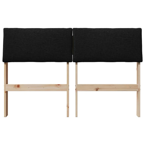 vidaXL Upholstered Headboard Black 120 cm Solid Pine Wood