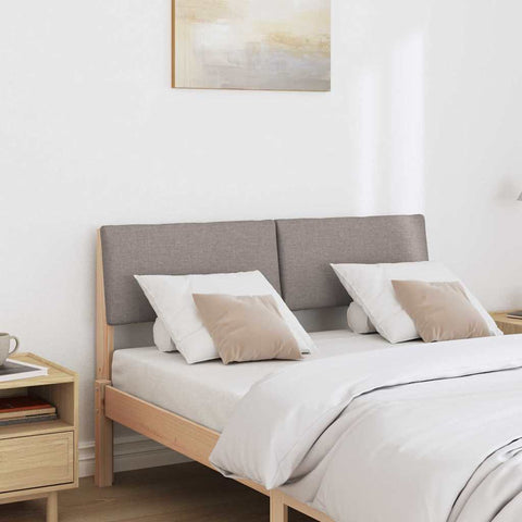vidaXL Upholstered Headboard Taupe 120 cm Solid Pine Wood