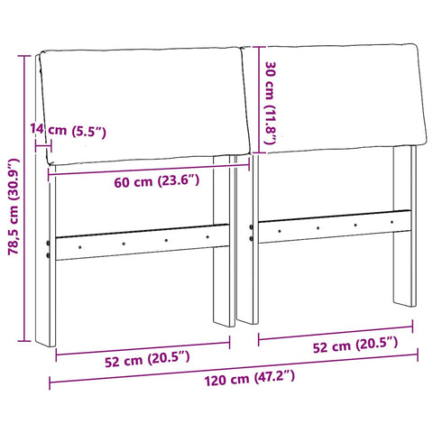 vidaXL Upholstered Headboard Taupe 120 cm Solid Pine Wood
