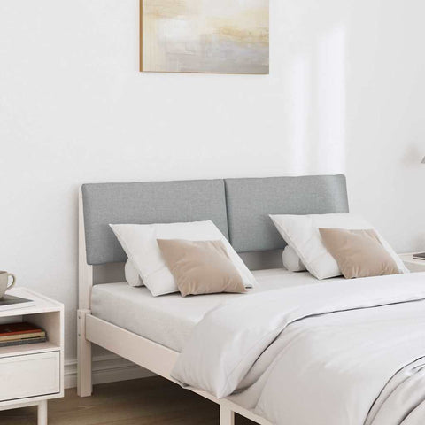 vidaXL Upholstered Headboard Light Grey 120 cm Solid Pine Wood