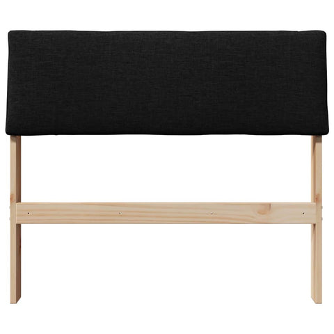 vidaXL Upholstered Headboard Black 100 cm Solid Pine Wood