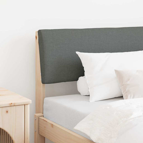 vidaXL Upholstered Headboard Dark Grey 90 cm Solid Pine Wood