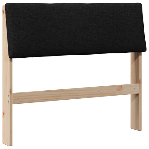 vidaXL Upholstered Headboard Black 90 cm Solid Pine Wood