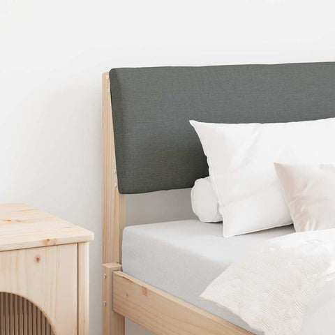 vidaXL Upholstered Headboard Dark Grey 80 cm Solid Pine Wood