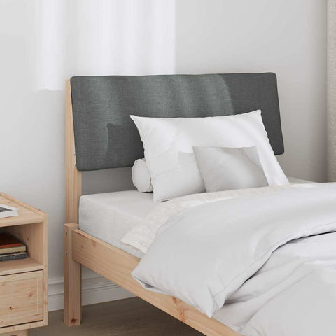 vidaXL Upholstered Headboard Dark Grey 80 cm Solid Pine Wood