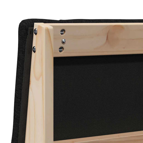 vidaXL Upholstered Headboard Black 75 cm Solid Pine Wood