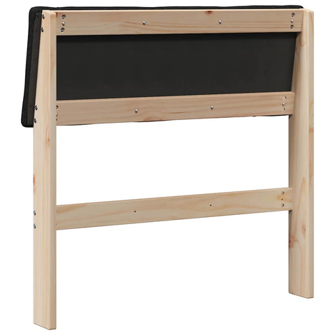 vidaXL Upholstered Headboard Black 75 cm Solid Pine Wood