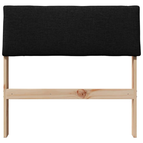 vidaXL Upholstered Headboard Black 75 cm Solid Pine Wood