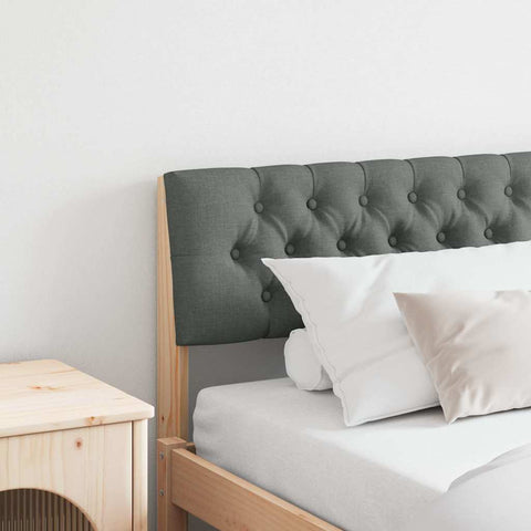 vidaXL Upholstered Headboard Dark Grey 200 cm Solid Pine Wood