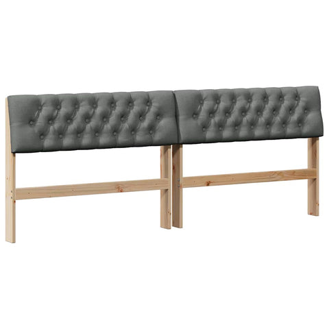 vidaXL Upholstered Headboard Dark Grey 200 cm Solid Pine Wood