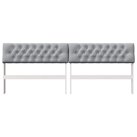 vidaXL Upholstered Headboard Light Grey 200 cm Solid Pine Wood