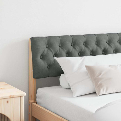 vidaXL Upholstered Headboard Dark Grey 180 cm Solid Pine Wood