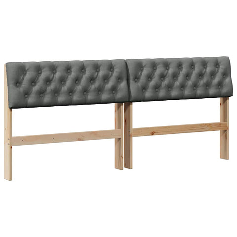 vidaXL Upholstered Headboard Dark Grey 180 cm Solid Pine Wood