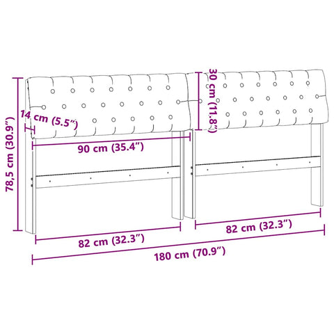 vidaXL Upholstered Headboard Taupe 180 cm Solid Pine Wood