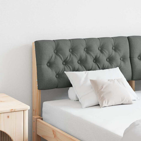 vidaXL Upholstered Headboard Dark Grey 160 cm Solid Pine Wood