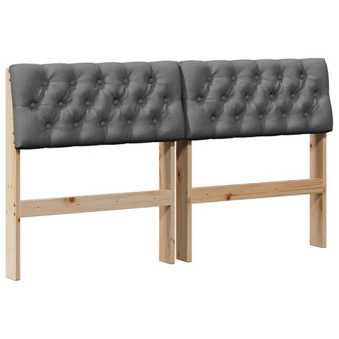 vidaXL Upholstered Headboard Dark Grey 160 cm Solid Pine Wood