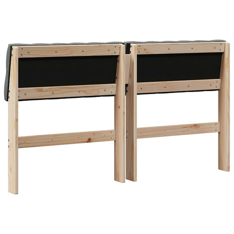 vidaXL Upholstered Headboard Dark Grey 150 cm Solid Pine Wood