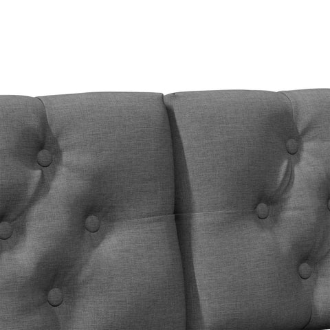 vidaXL Upholstered Headboard Dark Grey 140 cm Solid Pine Wood