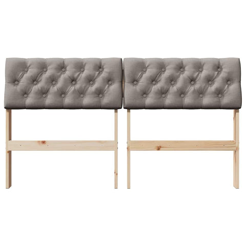 vidaXL Upholstered Headboard Taupe 140 cm Solid Pine Wood