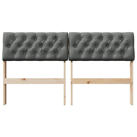 vidaXL Upholstered Headboard Dark Grey 135 cm Solid Pine Wood