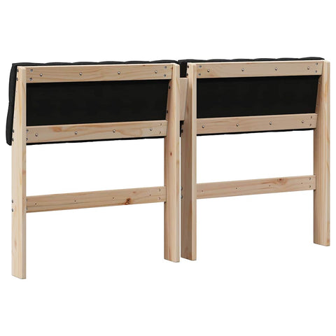 vidaXL Upholstered Headboard Black 135 cm Solid Pine Wood