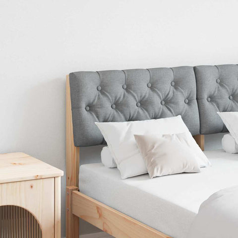 vidaXL Upholstered Headboard Light Grey 120 cm Solid Pine Wood