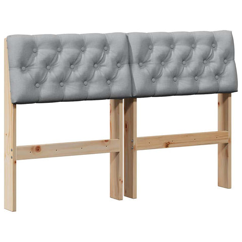 vidaXL Upholstered Headboard Light Grey 120 cm Solid Pine Wood