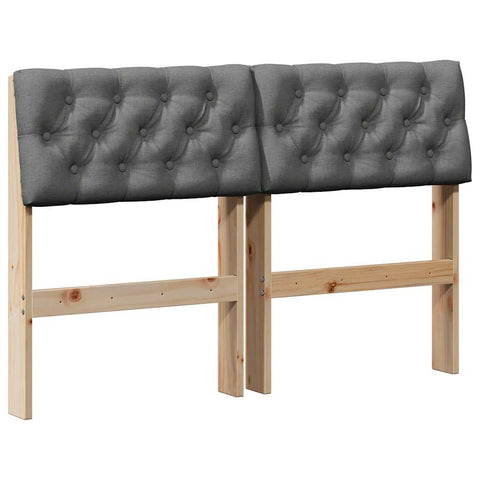 vidaXL Upholstered Headboard Dark Grey 120 cm Solid Pine Wood