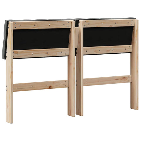 vidaXL Upholstered Headboard Dark Grey 120 cm Solid Pine Wood