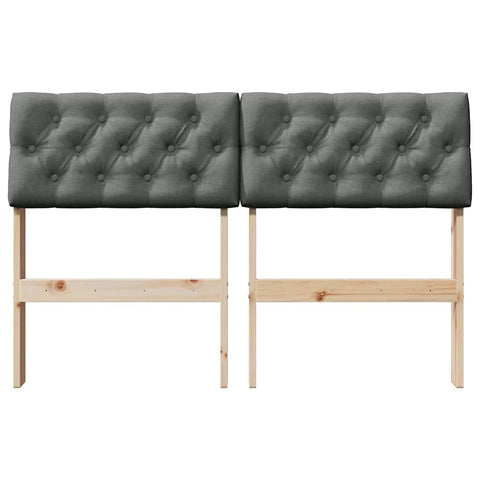 vidaXL Upholstered Headboard Dark Grey 120 cm Solid Pine Wood