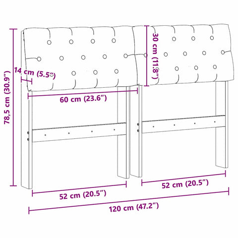 vidaXL Upholstered Headboard Dark Grey 120 cm Solid Pine Wood