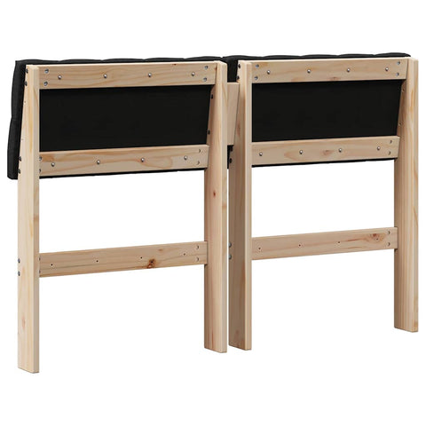 vidaXL Upholstered Headboard Black 120 cm Solid Pine Wood