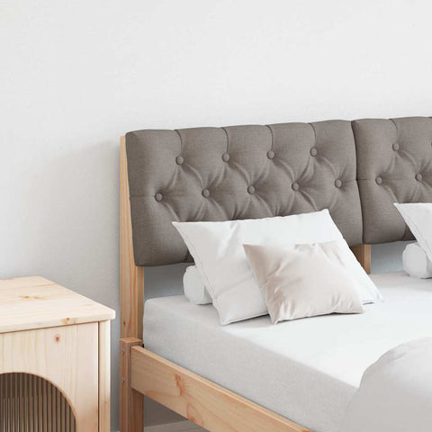vidaXL Upholstered Headboard Taupe 120 cm Solid Pine Wood