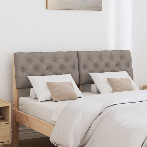 vidaXL Upholstered Headboard Taupe 120 cm Solid Pine Wood