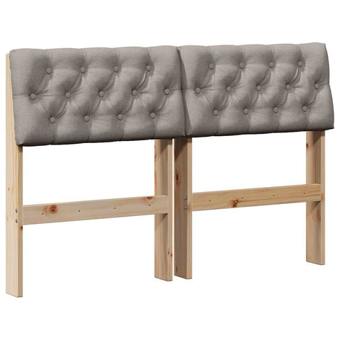vidaXL Upholstered Headboard Taupe 120 cm Solid Pine Wood