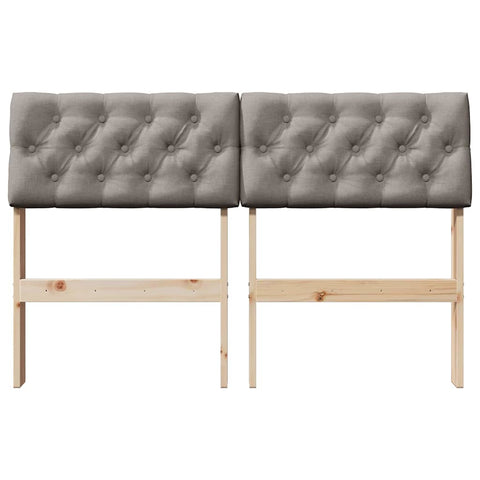 vidaXL Upholstered Headboard Taupe 120 cm Solid Pine Wood