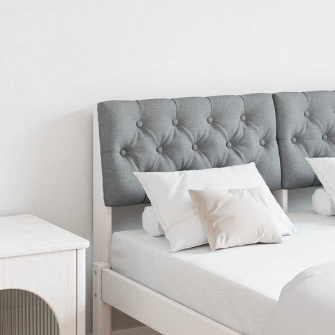 vidaXL Upholstered Headboard Light Grey 120 cm Solid Pine Wood