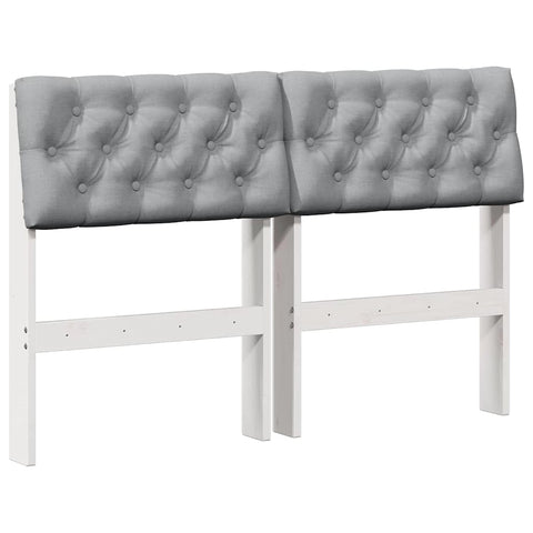 vidaXL Upholstered Headboard Light Grey 120 cm Solid Pine Wood