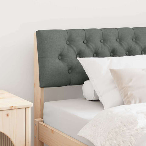 vidaXL Upholstered Headboard Dark Grey 100 cm Solid Pine Wood