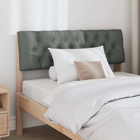 vidaXL Upholstered Headboard Dark Grey 100 cm Solid Pine Wood
