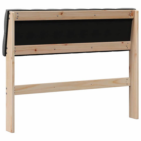 vidaXL Upholstered Headboard Dark Grey 100 cm Solid Pine Wood