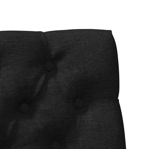 vidaXL Upholstered Headboard Black 100 cm Solid Pine Wood