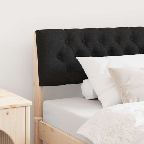 vidaXL Upholstered Headboard Black 100 cm Solid Pine Wood