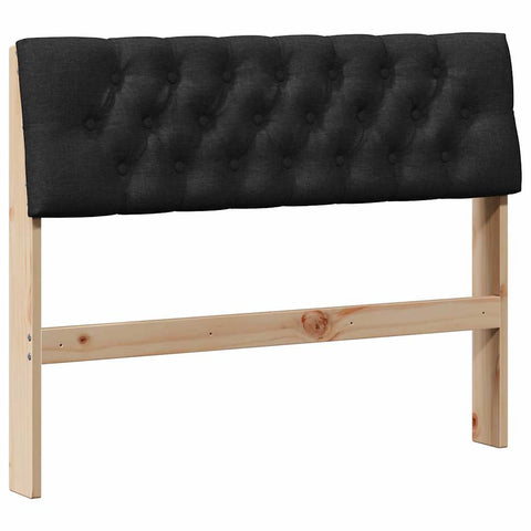 vidaXL Upholstered Headboard Black 100 cm Solid Pine Wood