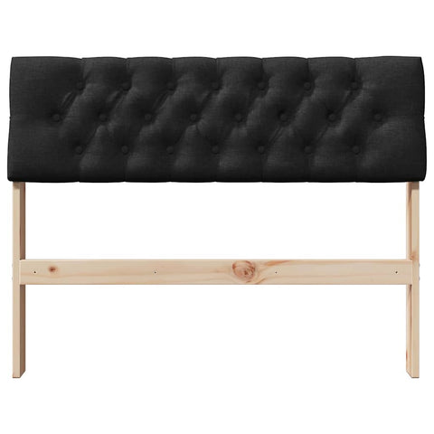 vidaXL Upholstered Headboard Black 100 cm Solid Pine Wood