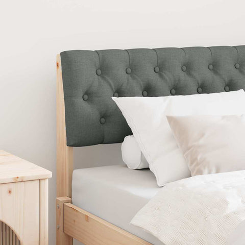 vidaXL Upholstered Headboard Dark Grey 90 cm Solid Pine Wood